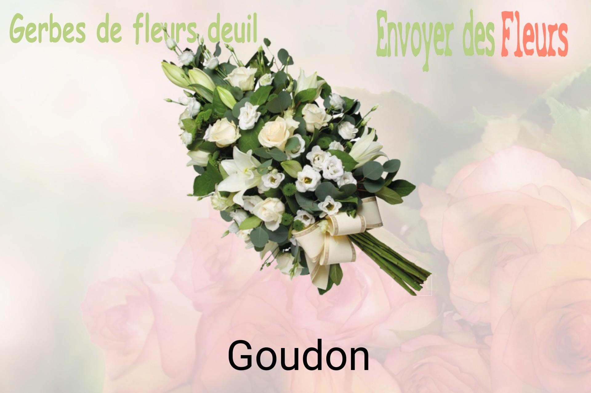 Gerbe de fleurs de deuil livrée à Goudon